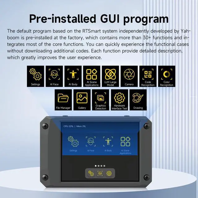 Alt view image 4 of 7 - AI Development Board 1.6GHz High-performance chip/2.4-inch Display/Open Source Robot Maker Python, Supports AI Visual Recognition CanMV Sensor (with Adjustable Bracket)