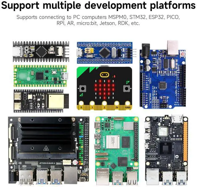 Alt view image 6 of 7 - AI Development Board 1.6GHz High-performance chip/2.4-inch Display/Open Source Robot Maker Python, Supports AI Visual Recognition CanMV Sensor (with Adjustable Bracket)