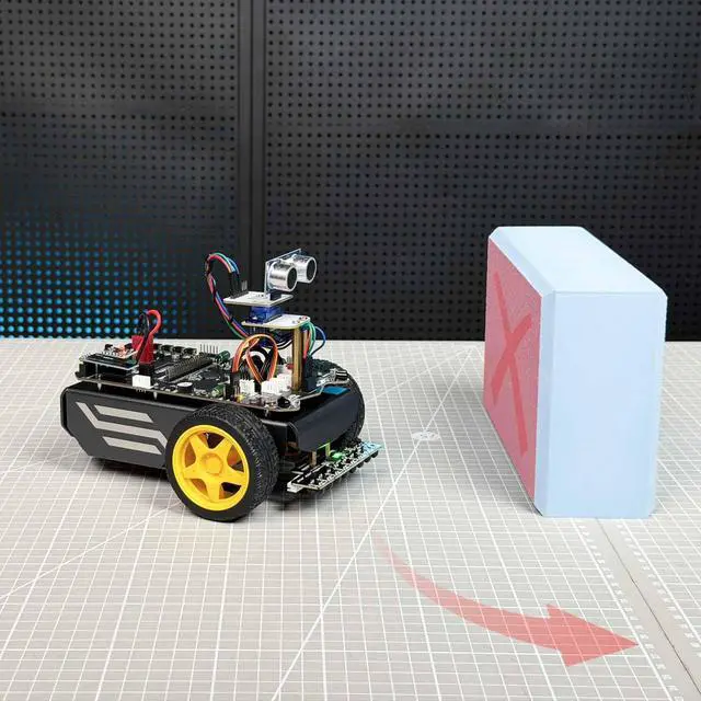 Alt view image 6 of 7 - Robot Kit IoT Development Board Infrared Line Following Module, TT Motor, PID Algorithm, Electronic Competition Development, Supports APP Remote Control(Advanced Kit)