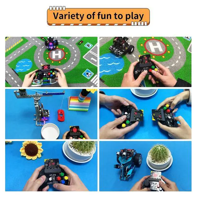 Alt view image 7 of 7 - Programmable Robot Kit Building Block and Microbit Handle Servos MakeCode and Python Programming