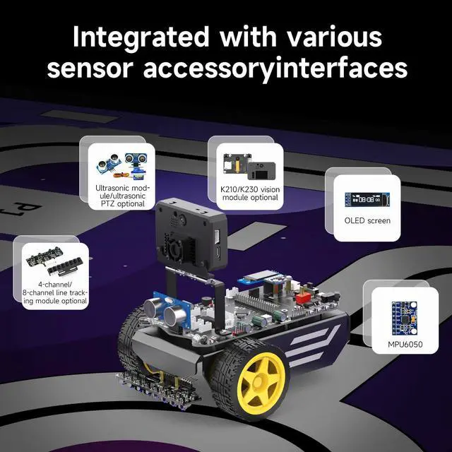 Alt view image 5 of 7 - Robot Kit IoT Development Board Infrared Line Following Module, TT Motor, PID Algorithm, Electronic Competition Development, Supports APP Remote Control(Advanced Kit)