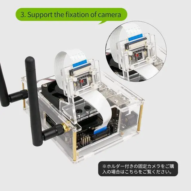 Alt view image 2 of 7 - Acrylic Case for NVIDIA Jetson Nano Compatible with 4GB (B01 & A02) & 2GB with Cooling Fan and Camera Case