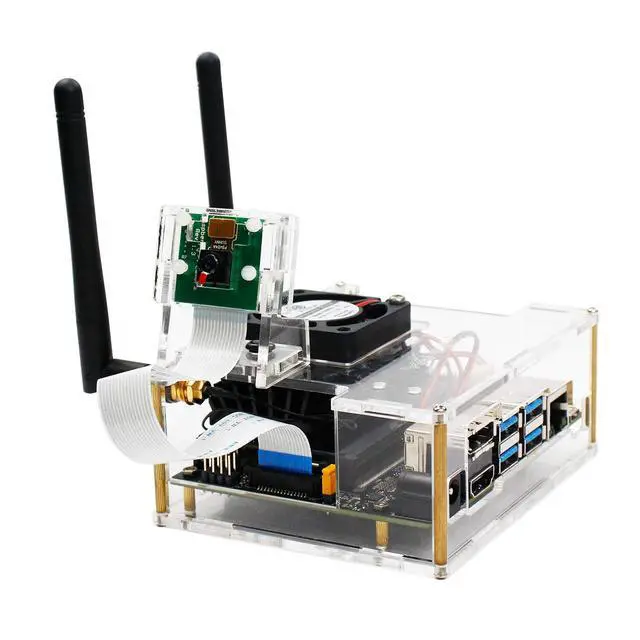 Alt view image 7 of 7 - Acrylic Case for NVIDIA Jetson Nano Compatible with 4GB (B01 & A02) & 2GB with Cooling Fan and Camera Case