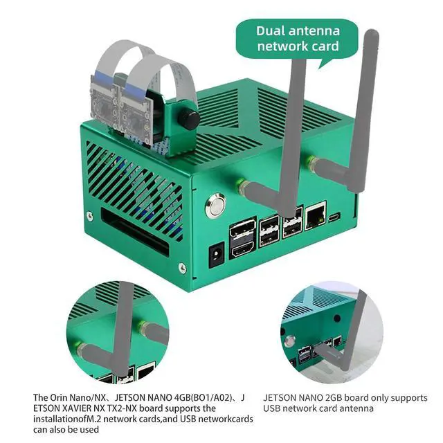 Alt view image 6 of 7 - Jetson Nano Aluminum Alloy Case Compatible with Orin Nano Super, Orin NX Super Metal Case with Cooling Fan Reasonable (Antennas, Camera Not Included)