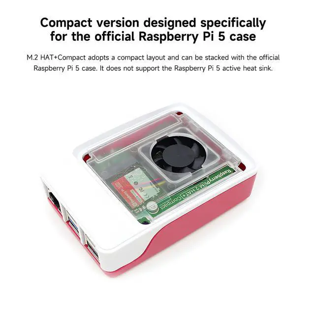 Alt view image 2 of 6 - Raspberry Pi5 M.2 HAT+ PCIE Expand Board Supports NVMe Protocol SSD, High-Speed Reading/Writing (Compact Kit)