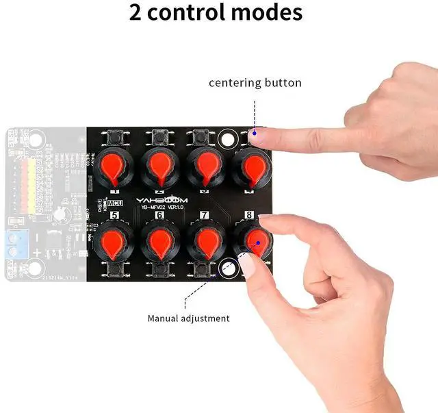 Alt view image 2 of 7 - RC Servo Tester 8 Channels Servo Motors Controller Centering Tool with Over-Current Protection, 2 Control Modes Support Manual Adjustment Courier Return Overcurrent Test (Servo Tester 8 chan)