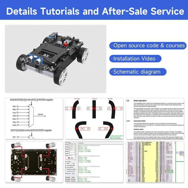 Alt view image 5 of 7 - Smart Car with Multifunctional Development 2in1 STM32F103ZET6 DIY Programming Electronics Project Ranging, Following, Line Patrol (Expansion Board)