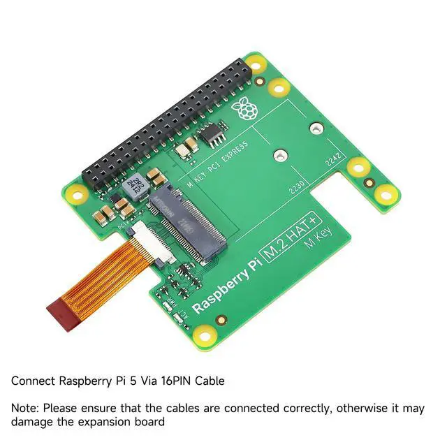 Alt view image 7 of 7 - Raspberry Pi5 M.2 HAT+ PCIE Expand Board Supports NVMe Protocol SSD, High-Speed Reading/Writing (Standard Kit)