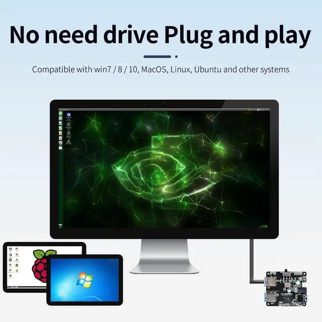Alt view image 4 of 7 - 4 Port USB 3.0 Hub for Raspberry Pi Jetson Nano ROS Robot, Compatible with USB 3.0/2.0/1.1 Driver-Free Plug&Play, Onboard External USB-A5V (Micro-USB)9~24V Power Port, for High-Power Device