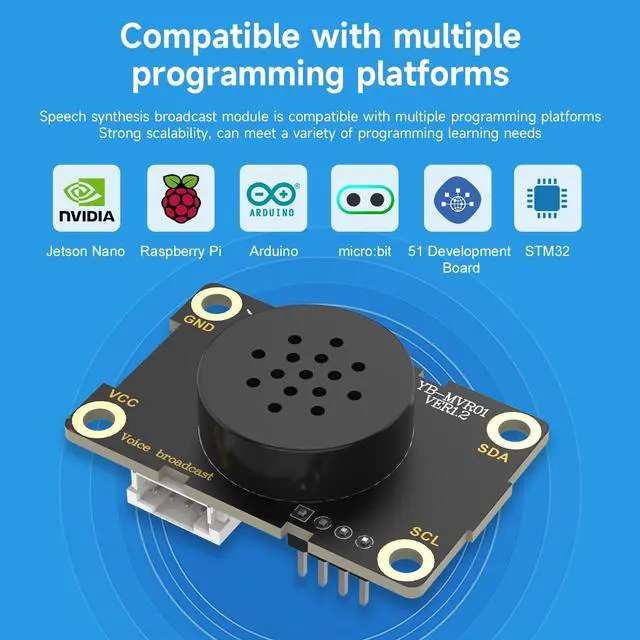 Alt view image 2 of 7 - AI Speech Synthesis Broadcast Module Development Board Education College Student Electronic Design Competition Support Jetson Nano/Raspberry Pi/STM32