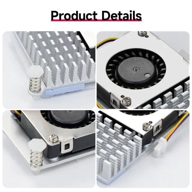 Alt view image 7 of 7 - Raspberry Pi 5 Active Cooler Heatsinks for Pi5 Raspberry Pi Official Intelligent Cooling PWM Fan Case and Acrylic Case for Pi 5 (pi5 Active Cooler)