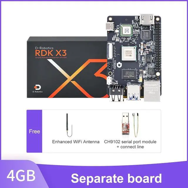 Alt view image 2 of 7 - Robot Develop Kit RDK X3 2GB/4GB RAM Development Board ROS2 LiDAR ROS Robot Development,Ubuntu,with Wireless Antenna,Serial Port Module Support CSI Cam (4GB)