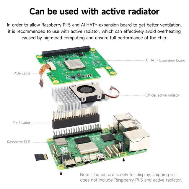 Alt view image 5 of 7 - Raspberry Pi AI HAT+ 13Top Artificial Intelligence Hailo-8 or Hailo-8L Accelerator (8L-13TOP AI HAT+)