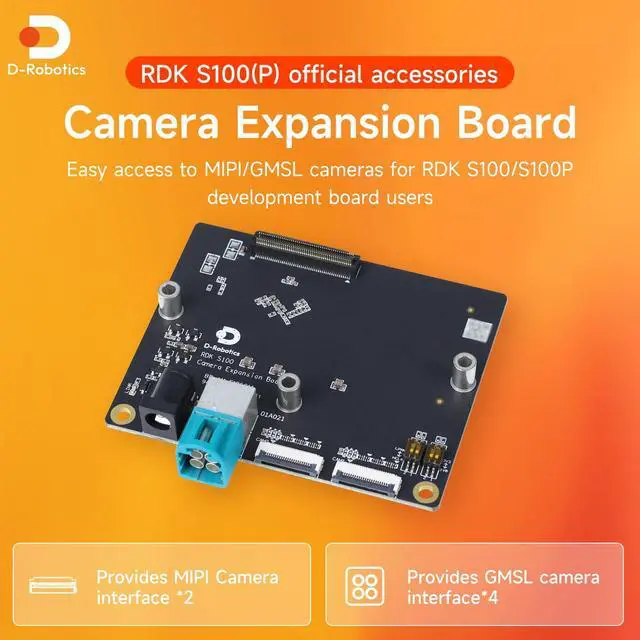 Alt view image 2 of 7 - D-Robotics RDK S100/S100P Camera Expansion Board, Designed for RDK S100/S100P Development Kit, Suitable for Multiple Visual Development Scenarios