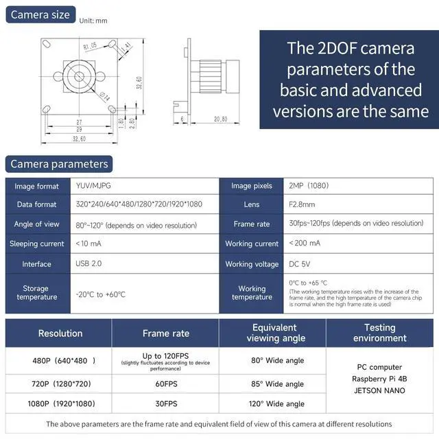 Alt view image 6 of 7 - Digital Servo 2DOF Multi-Angle Steering Gimbal Electric 2 Degrees of Freedom Camera PTZ with LED Light for DIY Robot Car (2DOF Basic Ver)