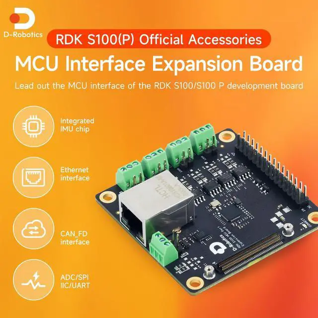 Alt view image 2 of 7 - D-Robotics RDK S100 MCU Port Expansion Board for RDK S100/S100P Development Kit,Supports Easy Access to Various Peripherals (RDK S100 MCU Port Expansion Board)