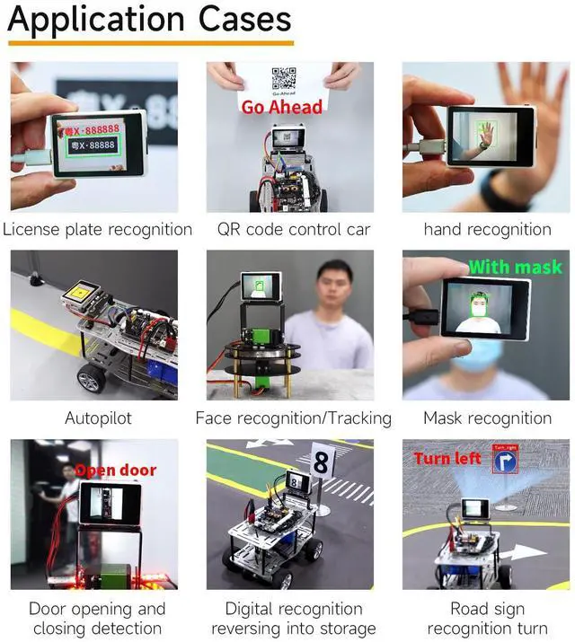 Alt view image 5 of 7 - Vision Sensor Module for UNO RaspberryPi AI Smart Camera Open-Source Code,Face|QR|Object| Color| Road Sign Recognition, Feature Detection,Line Tracking