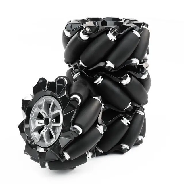 Alt view image 2 of 7 - Mecanum Wheel 65mm 80mm 97mm Omni Wheel with 6mm Hexagonal Metal Coupling Motor Connector Tire for AGV Smart Robot (97mm black mecanum wheel *4)