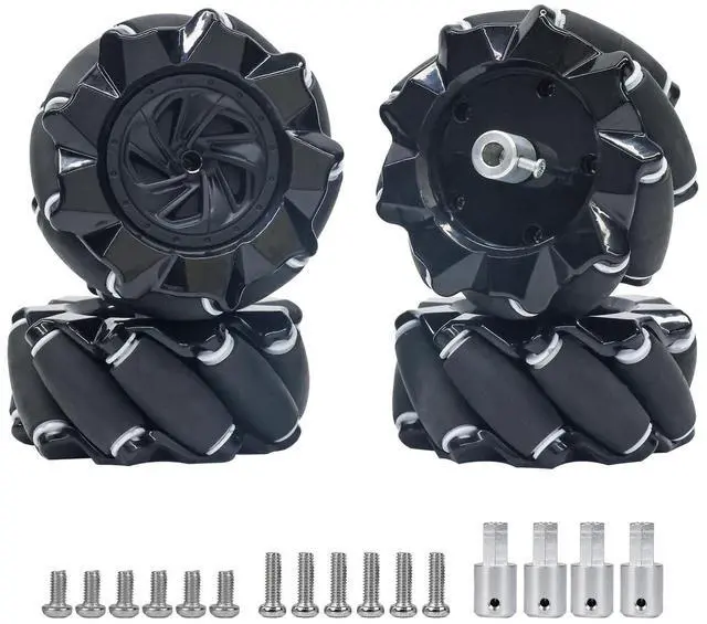 Main image of Mecanum Wheel 80mm ABS Omni Wheel with 6mm Hexagonal Metal Coupling Motor Connector Tire for AGV Smart Robot