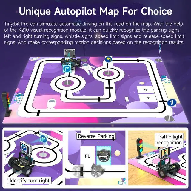 Alt view image 4 of 7 - Robot Car Adopts MakeCode Graphical Programming, K210 Module Adopts MicroPython Programming