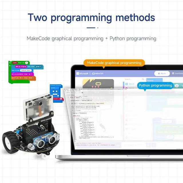 Alt view image 5 of 7 - Robot Car Adopts MakeCode Graphical Programming, MicroPython Programming