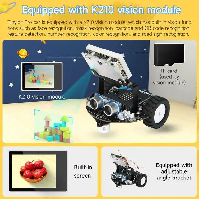 Alt view image 7 of 7 - Robot Car Adopts MakeCode Graphical Programming, K210 Module Adopts MicroPython Programming