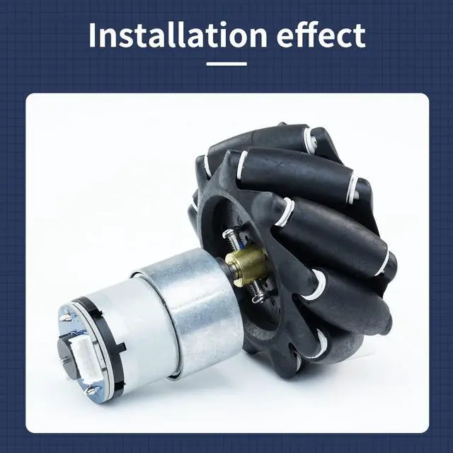 Alt view image 2 of 7 - Mecanum Wheel 65mm 80mm 97mm Omni Wheel with 6mm Hexagonal Metal Coupling Motor Connector Tire for AGV Smart Robot (80mm black mecanum wheel *4)
