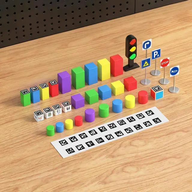 Alt view image 2 of 7 - Wooden Block Tool Model for Directional Road Signs, Suitable for Robot Autonomous Driving Maps, Robotic Arm Gripping, AI Visual Recognition (EVA-Wood Blocks)