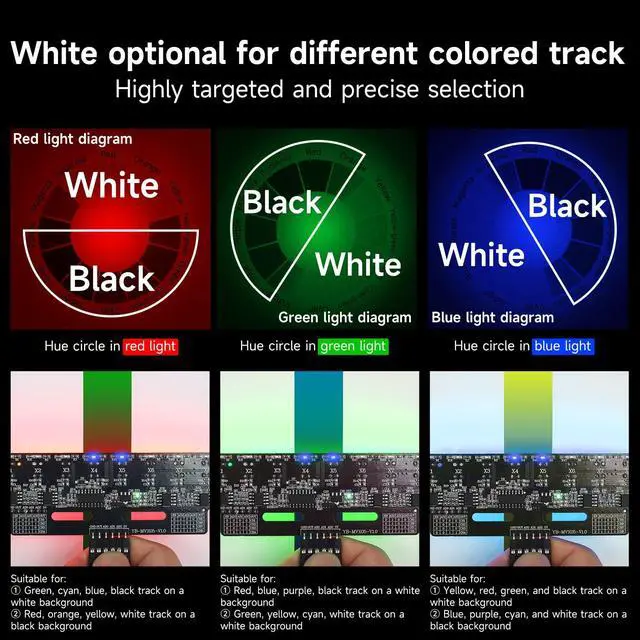 Alt view image 3 of 7 - 8 Channel Grayscale Line Following Sensor Module, Infrared Resistant, No Debugging Required, with STM32/ESP32 16-24mm Height Limit, RGB Optional (Green Light Ver)