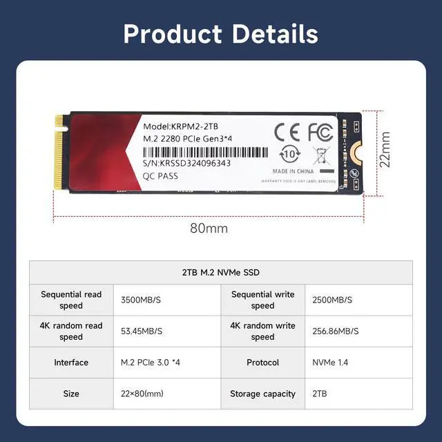 Alt view image 7 of 7 - 256GB SSD NVMe M.2 2280 PCIe 3.0 256G Hard Drive M.2 Nvme Internal Solid State SSD Drive for Laptop Jetson RPi PCIE Read/Write Speed up to 2600/1700 MB/s (256, GB)