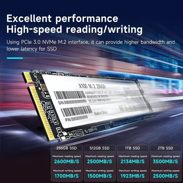 Alt view image 3 of 7 - 256GB SSD NVMe M.2 2280 PCIe 3.0 256G Hard Drive M.2 Nvme Internal Solid State SSD Drive for Laptop Jetson RPi PCIE Read/Write Speed up to 2600/1700 MB/s (256, GB)