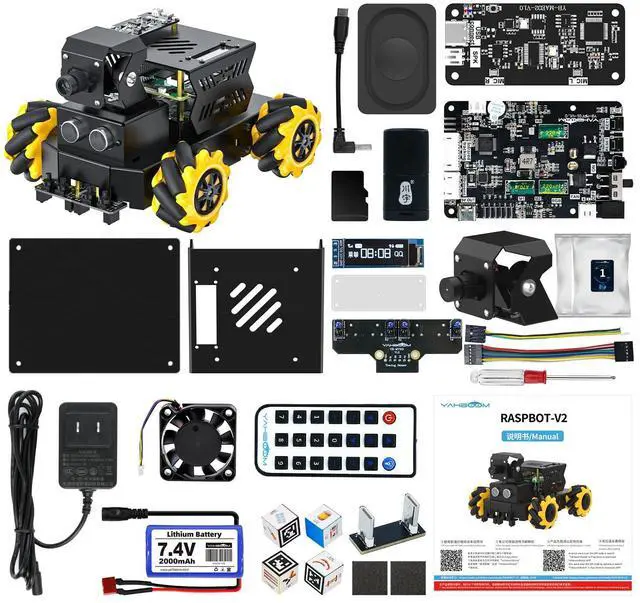 Main image of Raspberry Pi 5 ROS2 Robot Car 360°Movement, AI Vision & Tracking, Integrated Multimodal Large AI Model OpenRouter, AI Voice Interaction (Superior Without RPi5)