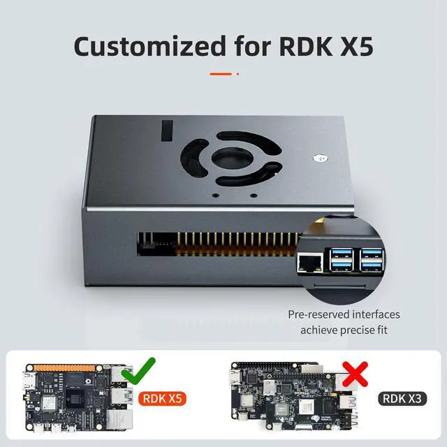 Alt view image 3 of 7 - X5 Aluminum Alloy Case for RDK X5 Development Board kit, with Heat Dissipation Holes, Corrosion Resistant, with Camera Bracket