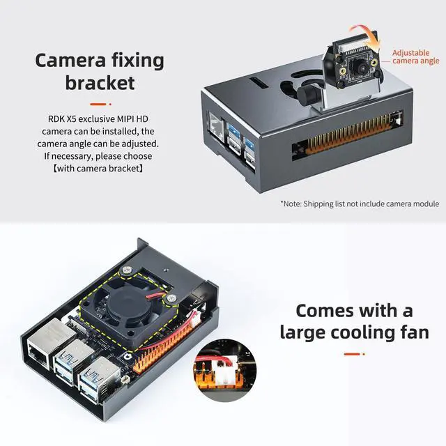 Alt view image 4 of 7 - X5 Aluminum Alloy Case for RDK X5 Development Board kit, with Heat Dissipation Holes, Corrosion Resistant, with Camera Bracket