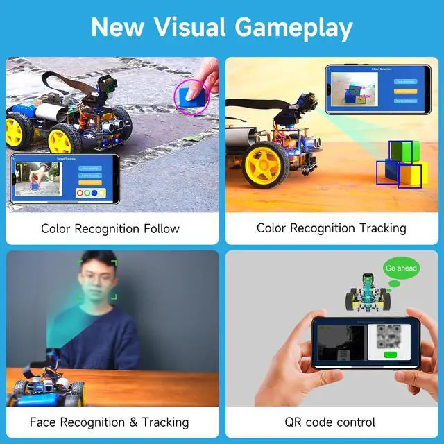 Alt view image 2 of 7 - Raspberry Pi 5 4GB AI Starter Robot for Python Programming DIY Car Kit, Visual Recognition, Autonomous Driving for Mechanical Engineer (Without Pi5)