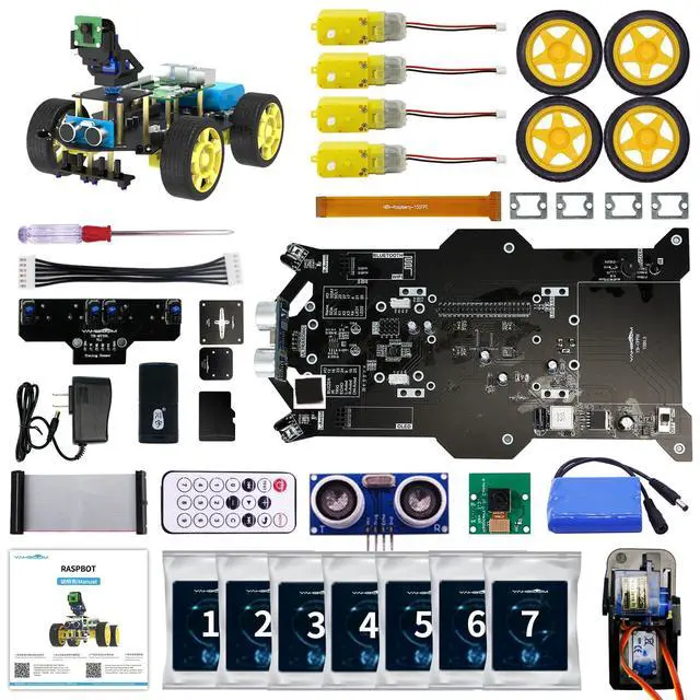 Alt view image 6 of 7 - Raspberry Pi 5 4GB AI Starter Robot for Python Programming DIY Car Kit, Visual Recognition, Autonomous Driving for Mechanical Engineer (Without Pi5)