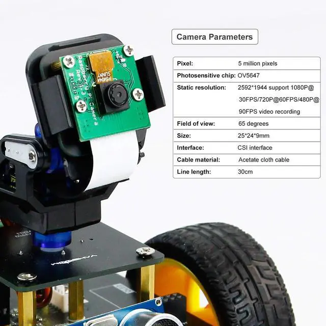 Alt view image 5 of 7 - Raspberry Pi 5 4GB AI Starter Robot for Python Programming DIY Car Kit, Visual Recognition, Autonomous Driving for Mechanical Engineer (Without Pi5)