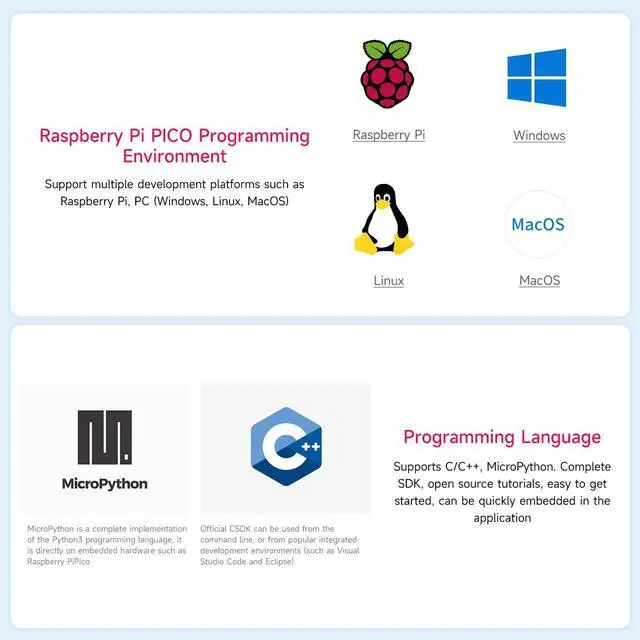 Alt view image 7 of 7 - Raspberry Pi Pico 2 RP2350 Microcontroller Board - Dual-Core 150MHz Microcontroller with 520KB RAM,4MB Flash,USB Drag-and-Drop Programming,26 GPIO