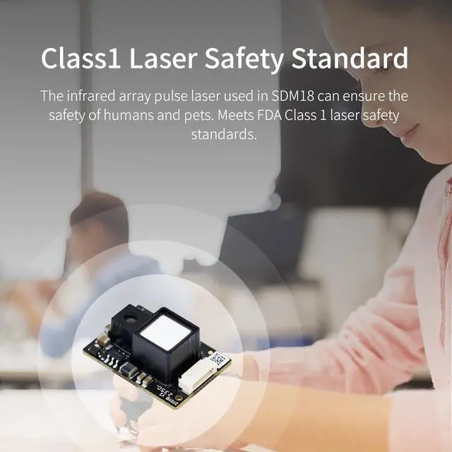 Alt view image 3 of 7 - Laser Ranging Module Adopt TOF Ranging Principle, High-Precision Single-Point SDM18 Laser Sensor with Serial Port Communication Module Support ROS1 and ROS2 System(Without case)