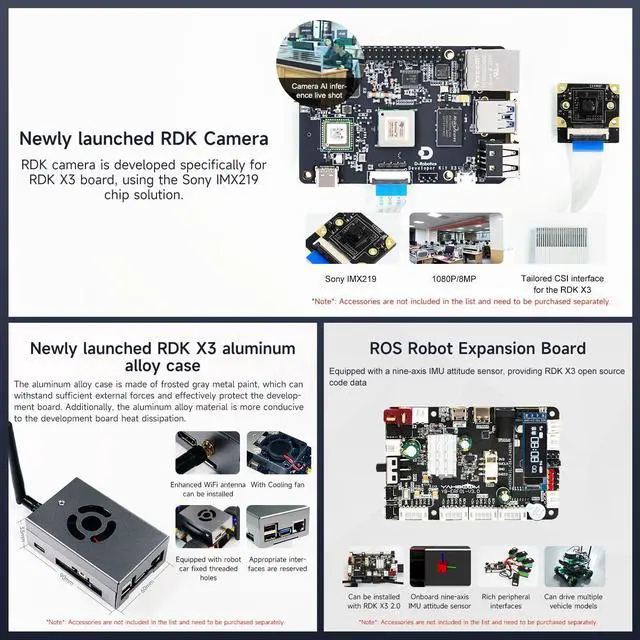 Alt view image 6 of 7 - Robot Develop Kit RDK X3 2GB/4GB RAM Development Board ROS2 LiDAR ROS Robot Development,Ubuntu,with Wireless Antenna,Serial Port Module Support CSI Cam (4GB)