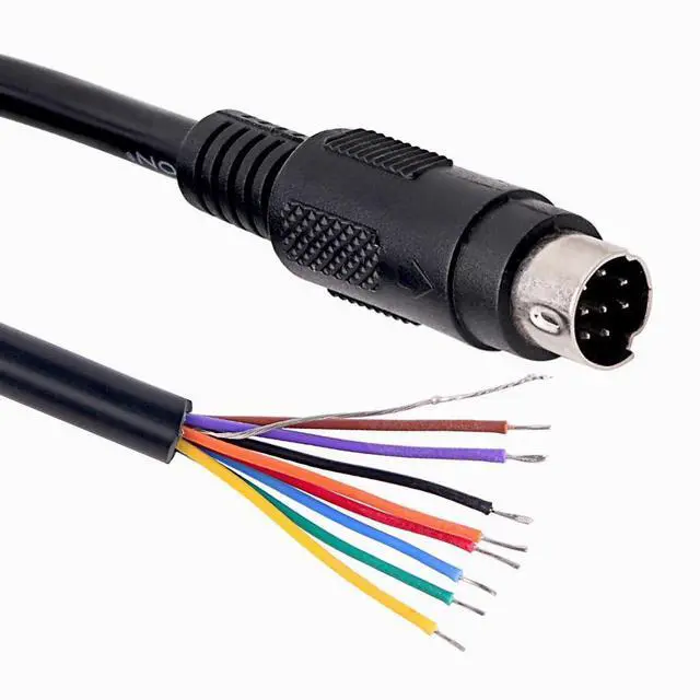 Main image of Mini DIN 8 Pin Male to Bare Wire End Adapter Cable, MD8 Connector Pigtail for DIY and Repair (3mtr)