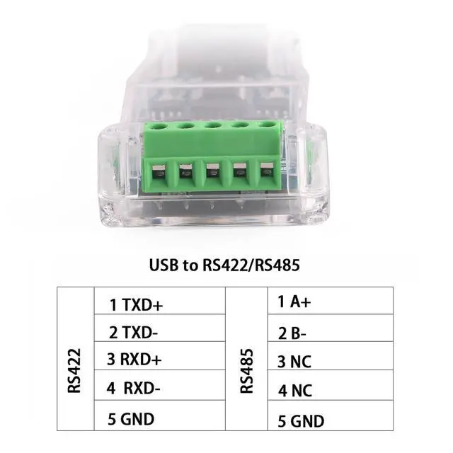 Alt view image 4 of 6 - USB to RS485 RS422 485 422 Isolation Module Communication Converter Adapter Cable with TXD RXD LED