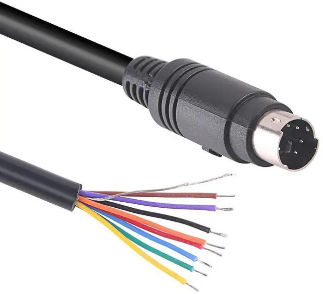 Main image of Mini DIN 8 Pin Male to Bare Wire End Adapter Cable, MD8 Connector Pigtail for DIY and Repair (5mtr)