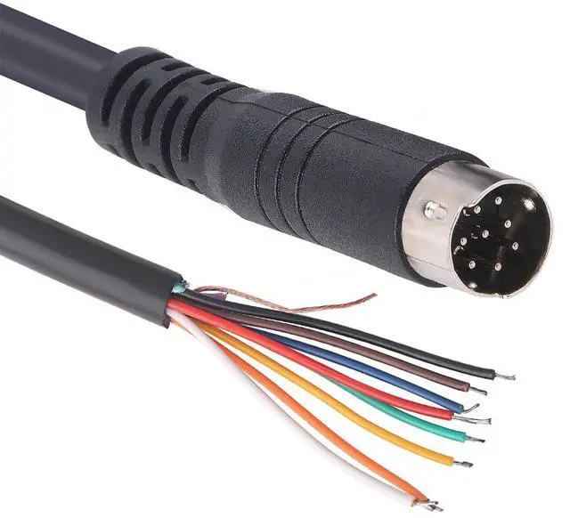 Main image of Mini DIN 8 Pin Male to Bare Wire End Adapter Cable, MD8 Connector Pigtail for DIY and Repair(10mtr)