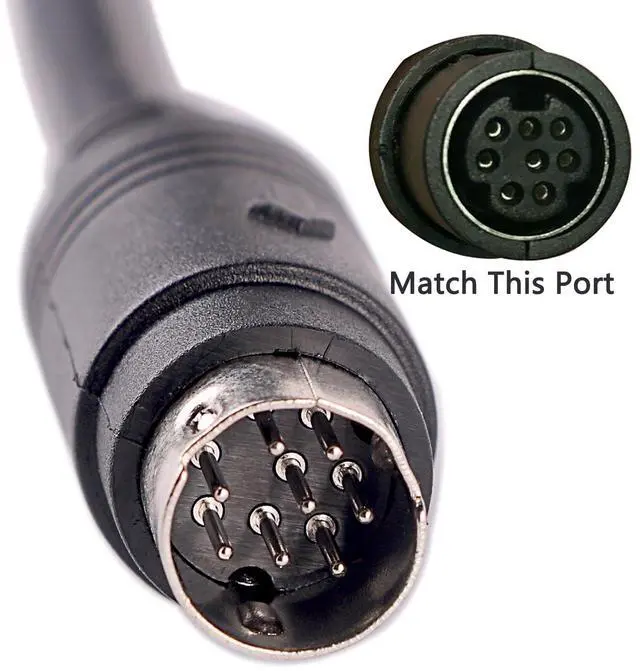 Alt view image 4 of 4 - Mini DIN 8 Pin Male to Male Extension Cable, MD8 Straight Connector Adapter Cord for Audio, Video, Industrial Equipment, Keyboard, GPS, (118''/3mtr/10ft)