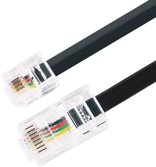 Main image of RJ11 to RJ45 Adapter Cable, 6P4C to RJ45 8P8C Male to Male Telephone Data Cord, Modular Handset Voice Extension (1.64ft)
