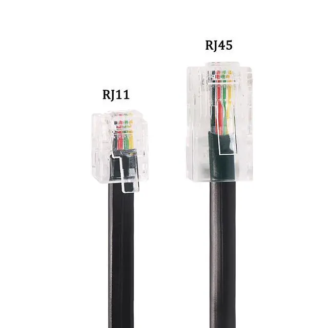 Alt view image 2 of 5 - RJ11 to RJ45 Adapter Cable, 6P4C to RJ45 8P8C Male to Male Telephone Data Cord, Modular Handset Voice Extension (1.64ft)