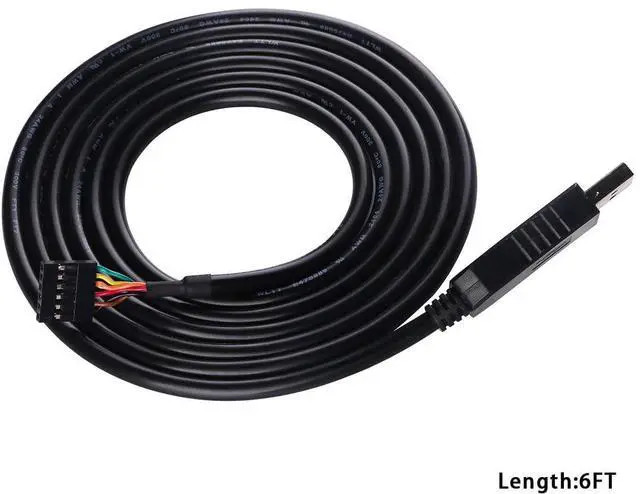 Alt view image 2 of 3 - USB to 3.3v 5v TTL Serial Cable 6P UART Converter FT232R 6 Pins 3V3 5V 6ft (5V TTL)