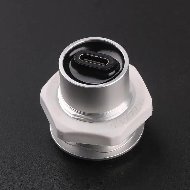 Alt view image 3 of 6 - USB USBC Type C Typec Female to Female F-F Panel Mount Extention Round Metal Adapter (Sliver)