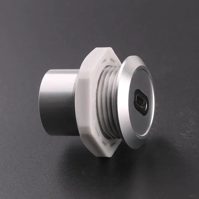 Alt view image 2 of 6 - USB USBC Type C Typec Female to Female F-F Panel Mount Extention Round Metal Adapter (Sliver)